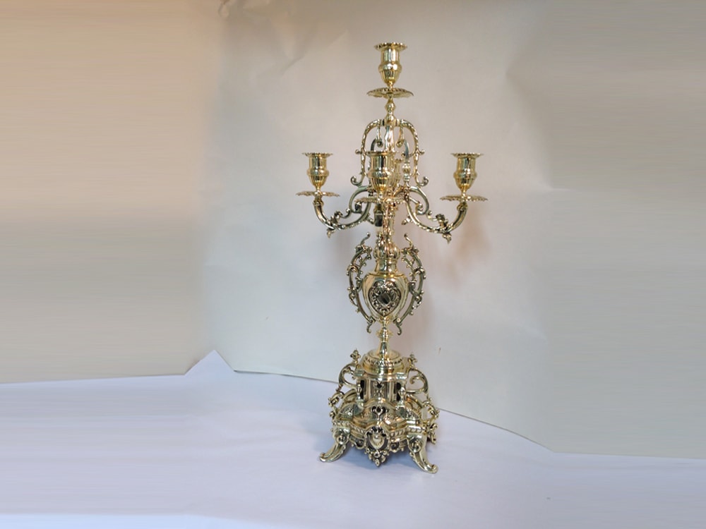 Brass Lacquered Candelabra-2